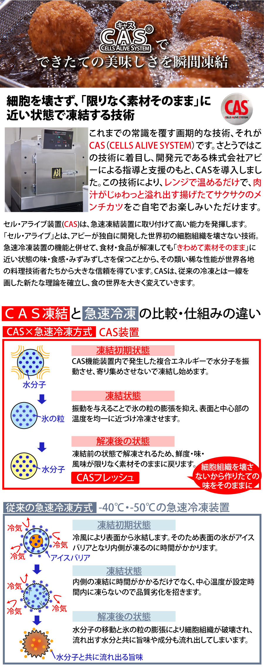 CAS冷凍技術